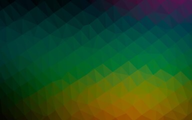 Dark Multicolor, Rainbow vector low poly cover. A vague abstract illustration with gradient. Template for your brand book.