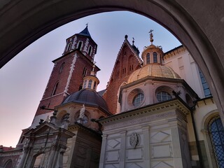 Evening View of Wawel Cathedral in Cracow, Poland