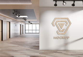 Logo on Office Wall Mockup