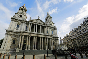 The St. Paul's cathedral is seen in central London, United Kingdom, during a sunny summer day.