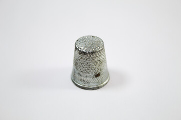 Thimble for sewing with white background