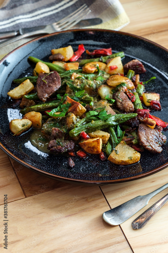 Wall mural chimichurri steak and potatoes