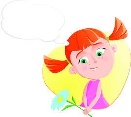 Cartoon girl face emotion expression avatar 