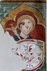 San Nicola da Tolentino; affresco di Angelo Baschenis nella chiesa parrocchiale di Flavon (Trentino)