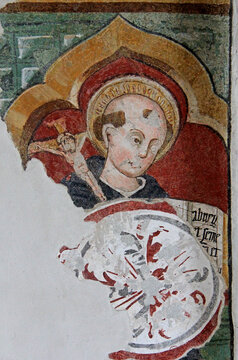 San Nicola da Tolentino; affresco di Angelo Baschenis nella chiesa parrocchiale di Flavon (Trentino)