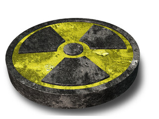 Textured radiation logo. The concept of radioactive pollution of the environment. 3D rendering. © Омурали Тойчиев