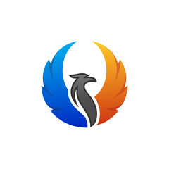 Modern phoenix logo design vector