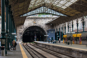train in the station of Porto, Portugal