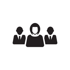 woman team leader icon - business group icon