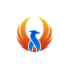 Modern phoenix logo design vector