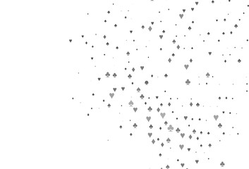 Light Silver, Gray vector pattern with symbol of cards.