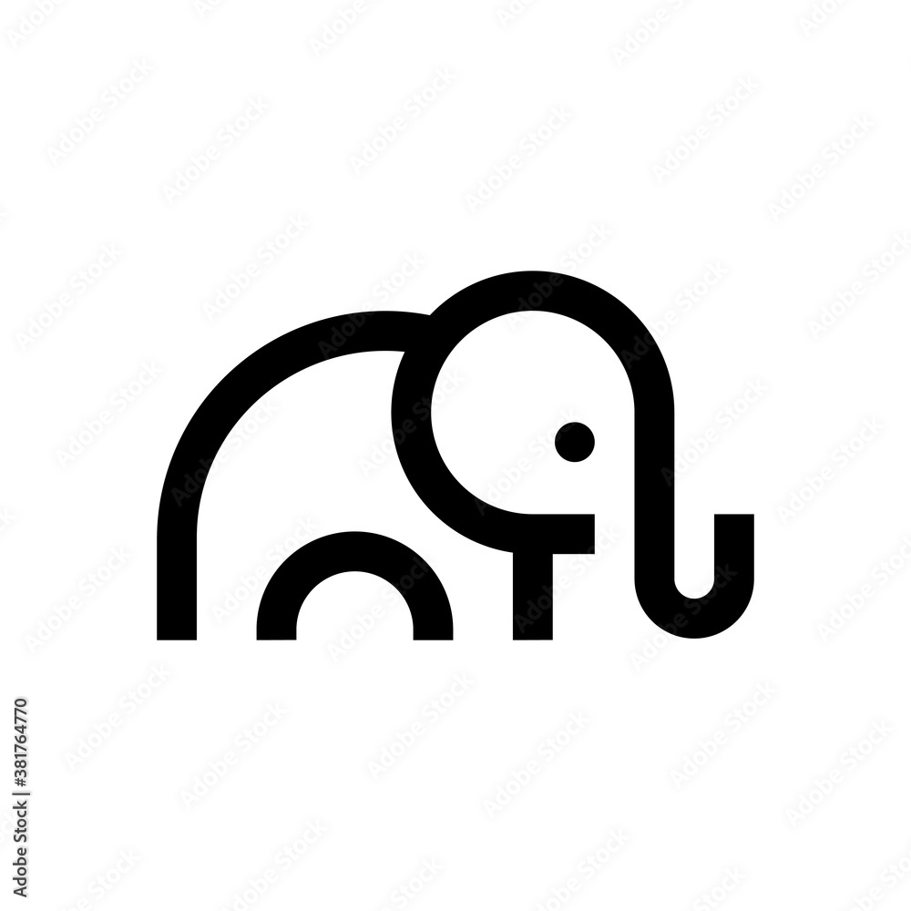 Wall mural Simple elephant logo design vector