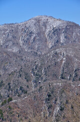 厳冬期の丹沢山地 鍋割山より檜洞丸を望む