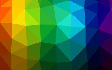 Dark Multicolor, Rainbow vector triangle mosaic texture. Brand new colorful illustration in with gradient. Brand new style for your business design.