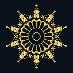 An abstract golden star mandala background image.