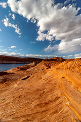 Spectacular river scenery on a summer evening at The Chains, Page, Arizona, USA