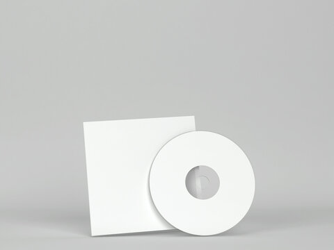 Blank compact cd with cover mockup