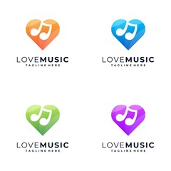 Abstract logo love music logo design,