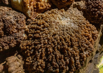 Interior photos of a stalactite cave in Franconian Switzerland in southern Germany