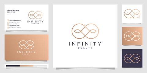 creative Infinity beauty minimalist logo and business card design, beauty, infinity, concept, life, premium.Premium Vector