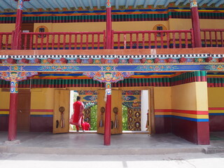 Fototapeta na wymiar Beautiful entrance to Monastery (Hemis Gompa), Ladakh, Jammu and Kashmir, India