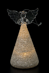 Adorno navideño sobre fondo nergro