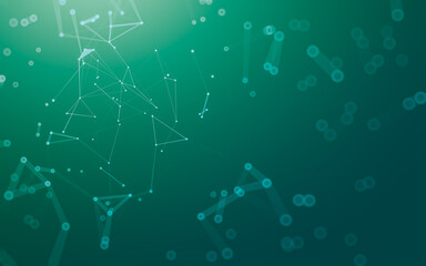 Abstract background. Molecules technology with polygonal shapes, connecting dots and lines....
