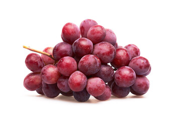 Ripe red grape on white background