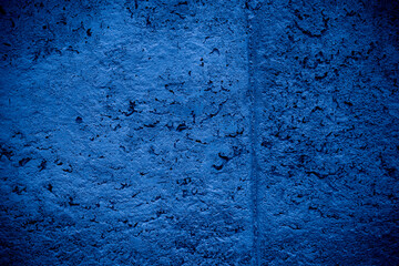 Old wall pattern texture cement blue dark abstract  blue color design are light with black gradient background.