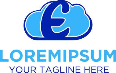 Cloud Letter E Logo 