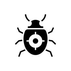 Bug Fixing Solid Icon Style Illustration. 