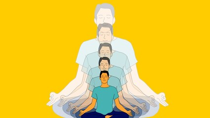 An illustration 3D of the emotions during the yoga