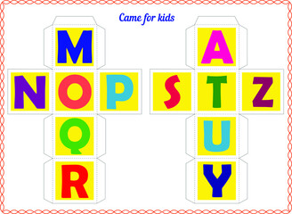 Game for children. collect the cube. learning english alphabet