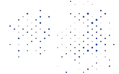 Light BLUE vector cover with spots. Glitter abstract illustration with blurred drops of rain. Pattern for beautiful websites.