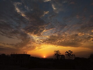 Obraz premium sunset in the city