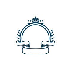 line drawing of classic emblem with crown