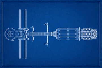 3D design of a spaceship.