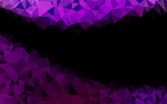 Dark Purple vector low poly texture. Modern geometrical abstract illustration with gradient. Textured pattern for background.