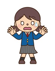 驚く 学生 女性