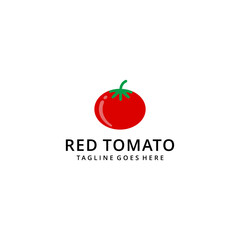 Illustration red tomato vegetable sign icon logo design template