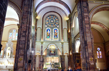 Fototapeta na wymiar Cuenca, Ecuador - Inside Catedral Nuevo