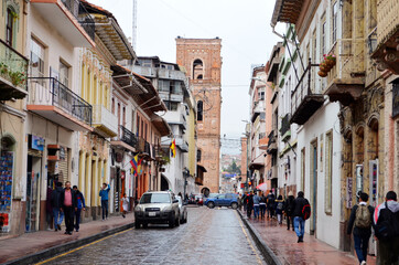 Fototapeta na wymiar Cuenca, Ecuador - Old Town Street