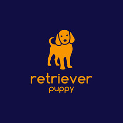 Obraz premium Retriever Puppy Dog Logo Design, cute logo, animal design concept, lovely dog