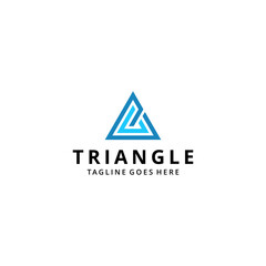 Illustration modern triangle with A sign logo design template 