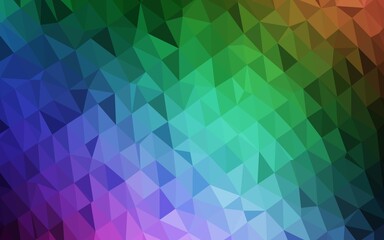 Obraz premium Dark Multicolor, Rainbow vector low poly layout. An elegant bright illustration with gradient. Triangular pattern for your business design.