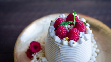 Mini raspberry wedding cake