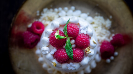 Mini raspberry wedding cake