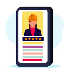 freelancer rating on smartphone concept vector  illustration 
