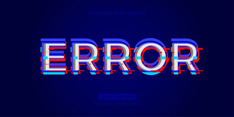 Error editable text effect vector