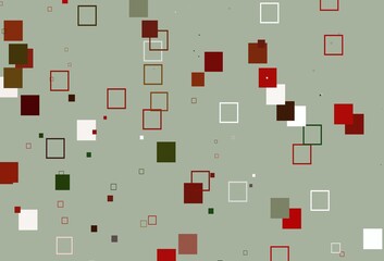 Light Green, Red vector pattern with crystals, rectangles.